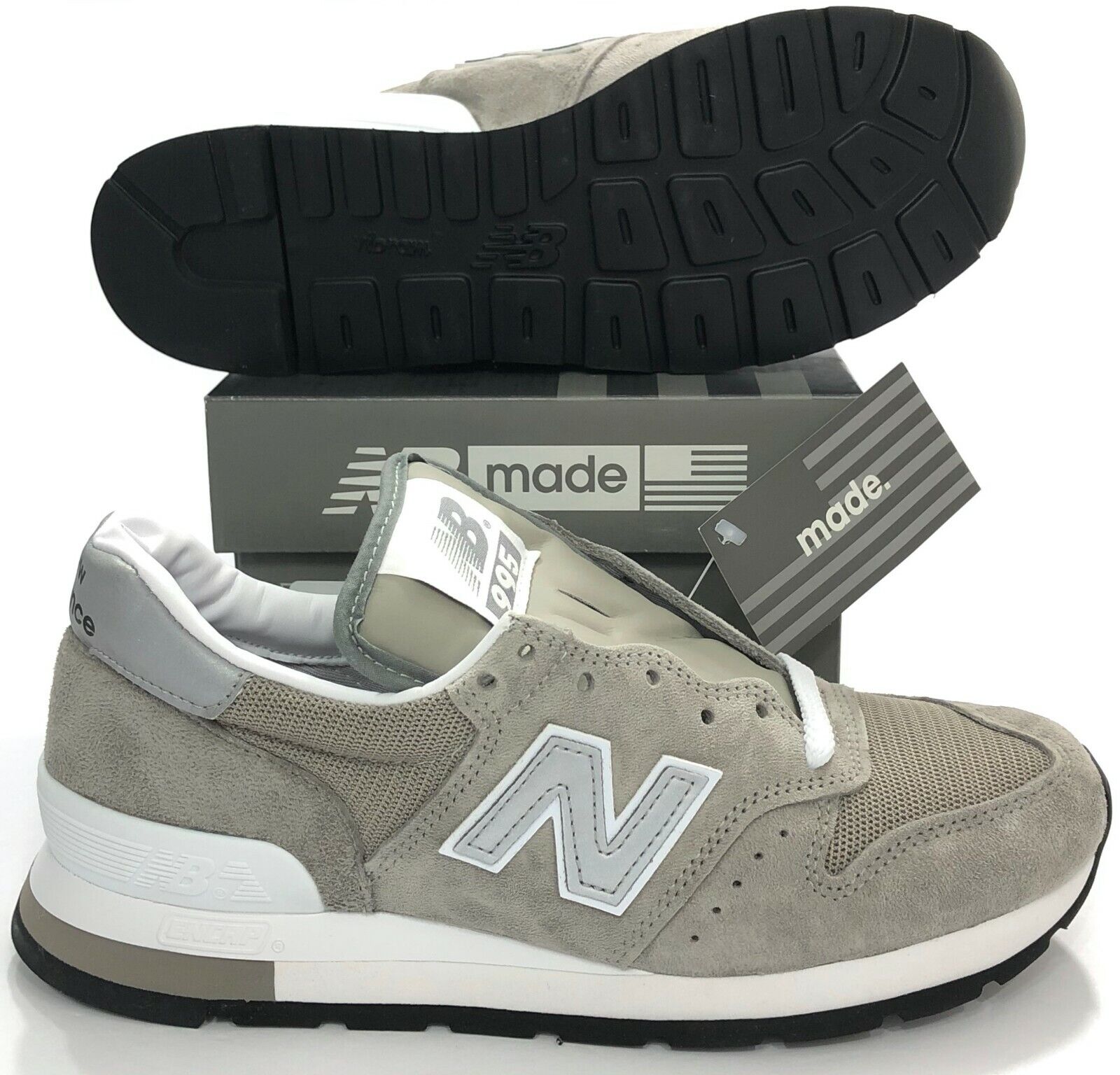 New Balance 995 Made in USA Gray White Silver Shoes M995GR Men's 6 (Women 7.5) - Shopping.com