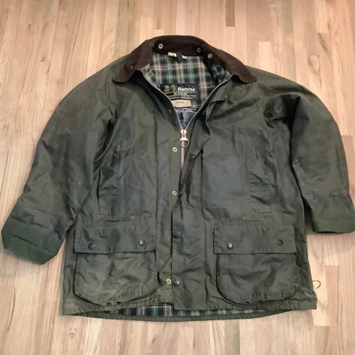 Barbour Jacket A150 Beaufort Wax C42  Sage Green 90s Waxed Country Hunting