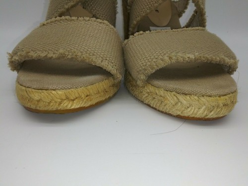 Bettye Muller Tan Wedge Espadrille Slingback Fray Strappy Sandals 37 US 7 Casual - Bild 6 von 10