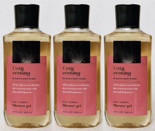 Bath  Body Works LOT OF 3 COZY EVENING Shower Gels 10 fl oz