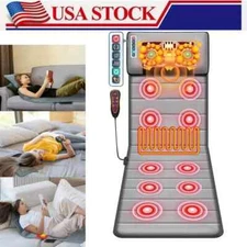 Full Body Electric Massage Mat Cushion Back Massage Pad w/ Heat Vibration Timer