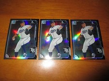 Lot (3) MATT ANDRIESE Rays 2015 Bowman Chrome ASIA EXCLUSIVE Black Refractor