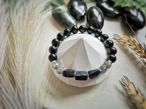 Handmade Bracelet THE WARRIOR BRACELET repel negative energies w/ shungite - Picture 5 of 7