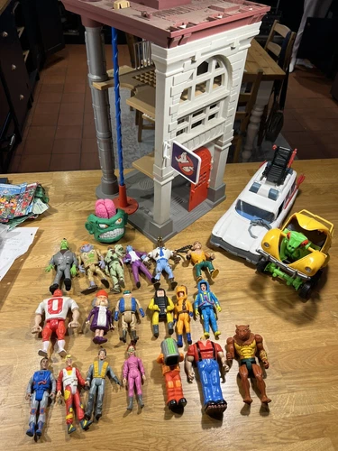Huge Real Ghostbusters job lot Collection Figures Toys 80s Firehouse Ecto 1 etc