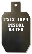 3/8" Mild Steel 7"x12" IDPA/IPSC Pistol Shooting Target - 1pc Metal Gong Set