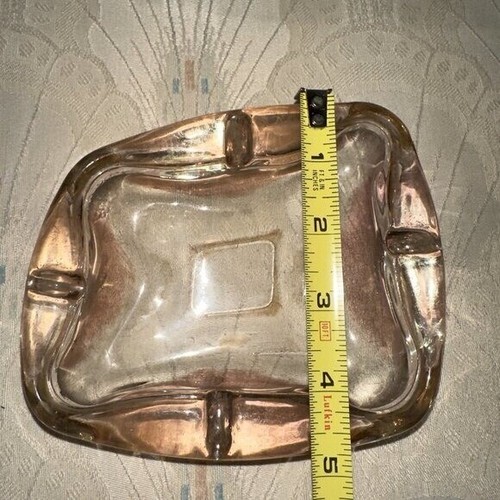 Anchor Hocking Ashtray Swedish Modern pattern 6L x 5W x 1.5H Glass Vintage - Picture 10 of 11