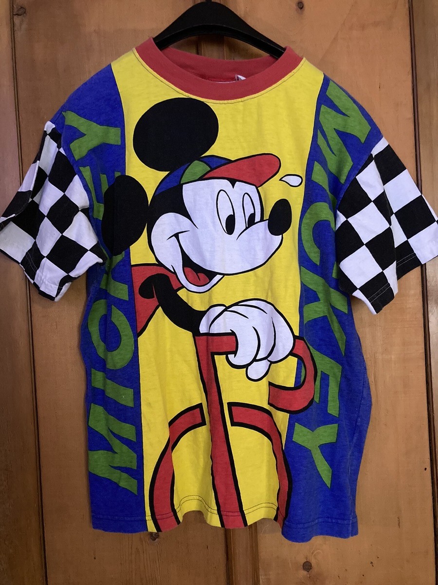 80s Mickey Mouse “San Francisco” Vintage 80'sOr 90'sMickey Mouse T-shirt Sz L Checker Flag