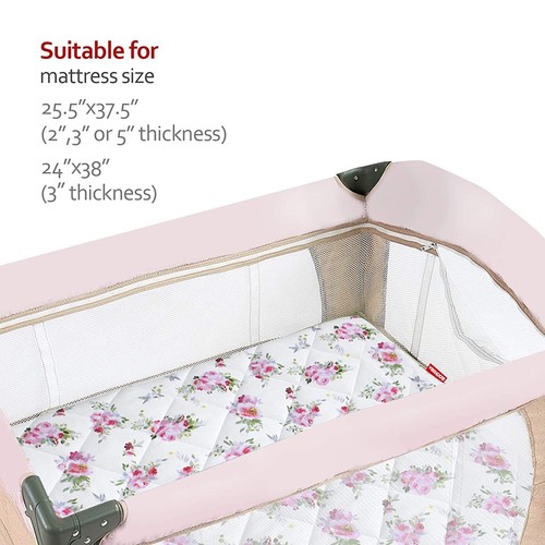 Quilted Pack N Play Mattress Pad Cover for Mini Crib Thick Playpen Pad 39"×27" - 第 17/26 張圖片