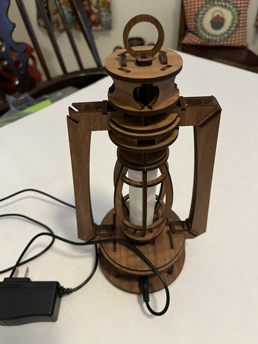 Woodsum Led Retro Vintage Wood Lamp . Already Assembled. - Picture 10 of 10