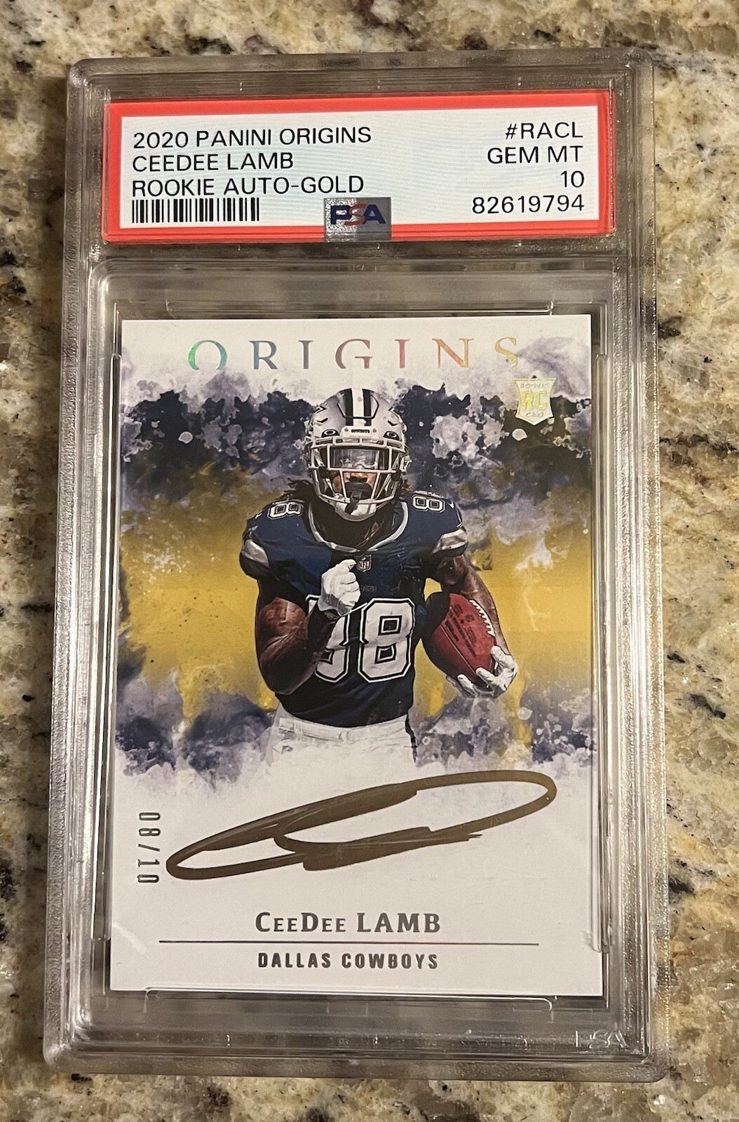 CeeDee Lamb Panini Origins Rookie Autographs #RACL Gold