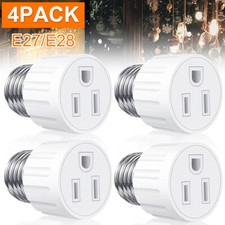 4Pcs E26/E27 3 Prong Light Bulb Socket to Plu...