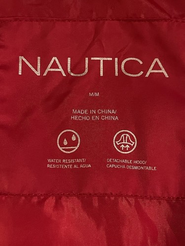 Nautica Youth Winter Coat With Detachable Hood Red Size M. Water Resistant  - Picture 7 of 13