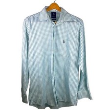 U.S. Polo Assoc. Men's Button Down Shirt Blue Plaid Slim Fit Size L