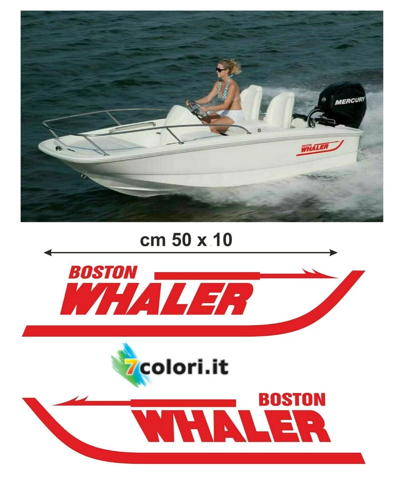 Coppia adesivi in vinile per imbarcazione nautica bar 1 dx + 1 sx Boston Whaler - Immagine 2 di 3