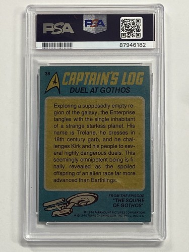 WILLIAM SHATNER 1976 Topps Star Trek #38 Signed PSA DNA 10 Auto - Picture 2 of 2