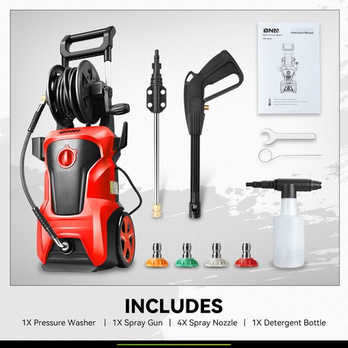 2176 PSI 2.4GPM High Pressure Power Washer Portable Electric Cleaner Machine - Picture 9 of 45