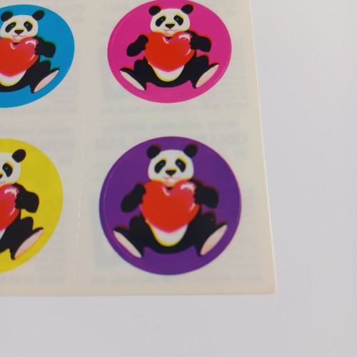 Vintage Lisa Frank Sticker Sheet S107 -Pandas -Hearts -1988 -HTF Rare Unused - Picture 6 of 19