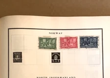 3 Norway Hinged Vintage Postage Stamps from 1920s as shown