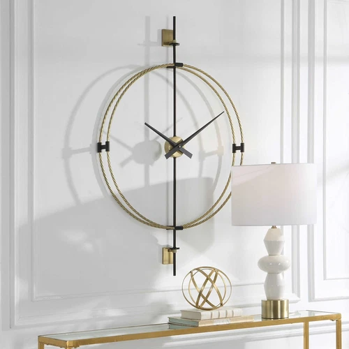 Time Flies Large Contemporary Modern Wall Clock Braided Frame ~ Uttermost 06106 - Picture 3 of 6