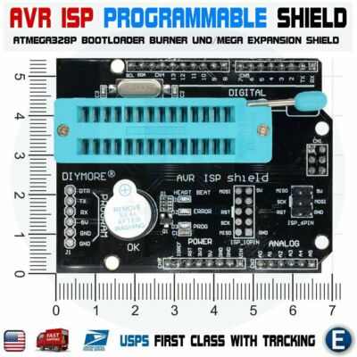 AVR ISP Shield Burning Burn Bootloader ATmega328 Programmer for Arduino UNO R3