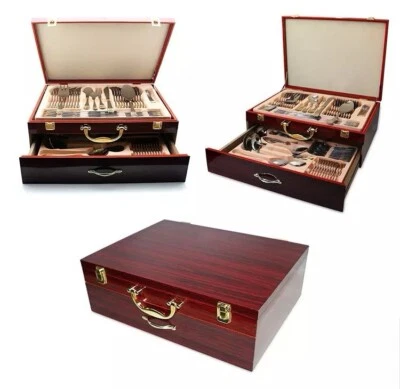 Besteckkasten 24k 72 Teile 12 Personen Luxus Besteck Set 18/10 Edelstahl NEU - Bild 1 von 4