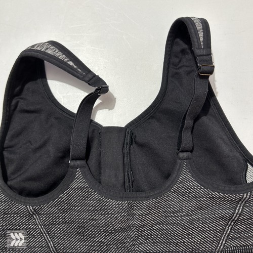 All In Motion Girls Sz Large Zip Front Sports Bra Medium Support Seamless Gray - Picture 4 of 12