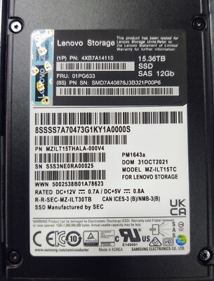 NEW PULL 4XB7A14110 Lenovo ThinkSystem DE Series 15.36TB
