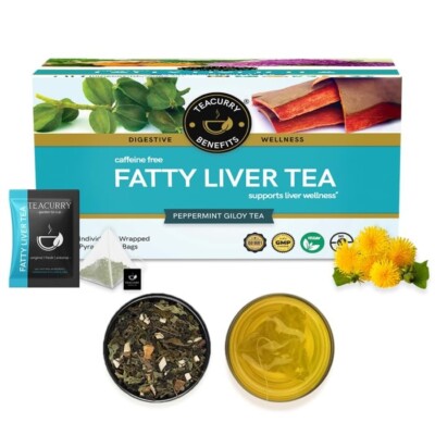 TEACURRY Fatty Liver Tea 30 Tea Bags Helps Fatty Liver Detox,Ginger
