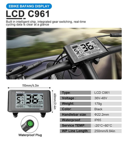 Ebike LCD Display Waterproof for BAFANG Mid Drive Motor BBS02B BBS01B BBSHD AAU - Bild 17 von 45