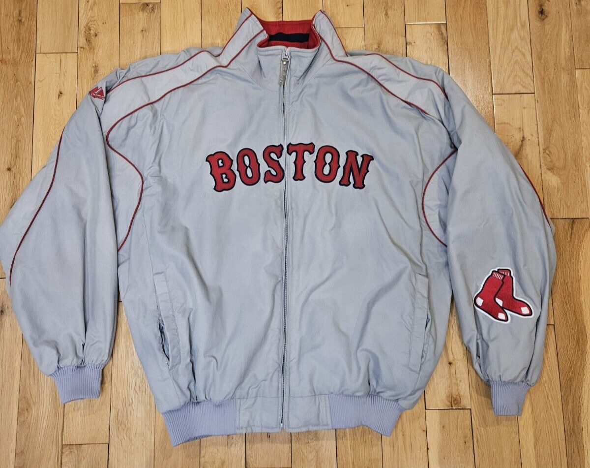 Majestic Gray BOSTON RED SOX Mens Authentic Collection MLB Team Dugout JACKET XL