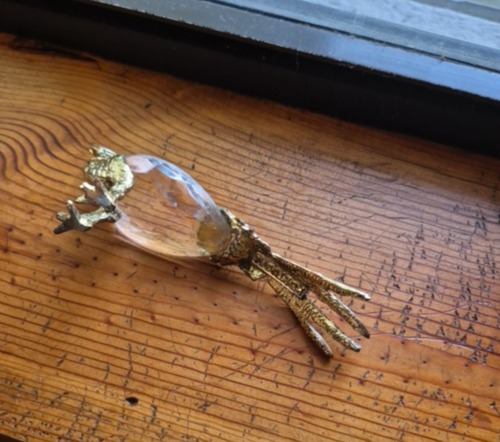 Vintage Metal Pheasant Prism Glass Body PORTUGAL Mini Game Bird Cast-iron - Picture 9 of 20