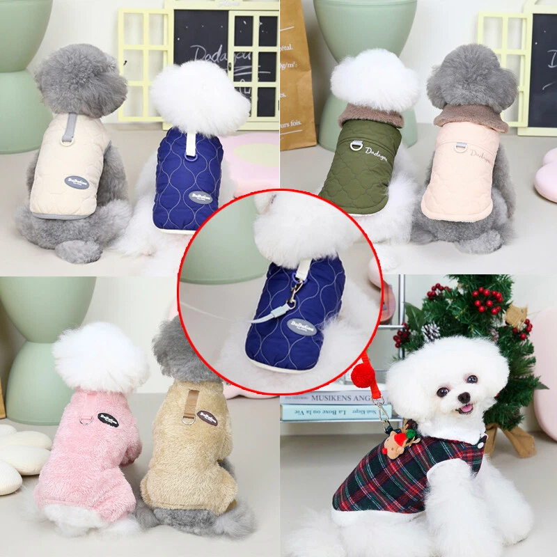 Pet Cat Dog Chihuahua Coat Jacket Puppy Vest Winter Warm Clothes +Traction Ring - Image 2 of 4