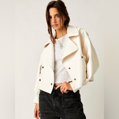 Free People New We The Free Alexis Vegan Leather Jacket Large - Picture 4 of 7