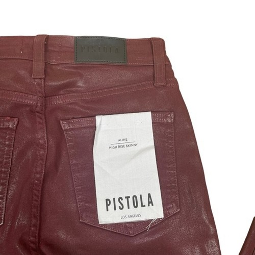 PISTOLA NWT Aline High Rise Skinny in Coated Sangria Size 26 - Picture 5 of 12
