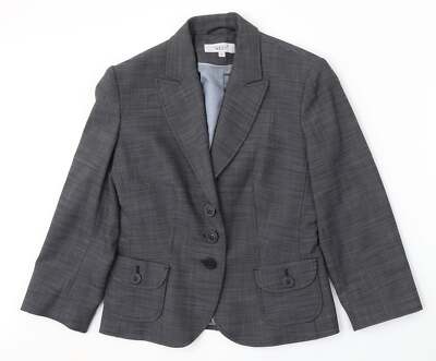 NEXT Damen grau kariert Polyestermischung Jacke Anzug Größe 10