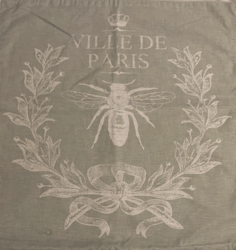 Vtg Green Ville de Paris Harlow Pillow Cover w/ Napoleonic Bee & Hidden Zipper - 第 1/3 張圖片