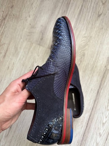 Floris van Bommel Dress Shoes UK 9.5 G½ / US 10.5 – Blue Leather Exotic Look - 第 12/22 張圖片