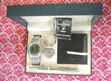 Jean Marc Men's 4 Piece Gift Set Running Watch Pen Key Ring Wallet With Gift Box