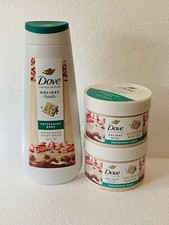 3 Pc Dove Peppermint Bark 1- Body Wash 2- Body Scrub Limited Holiday Treats