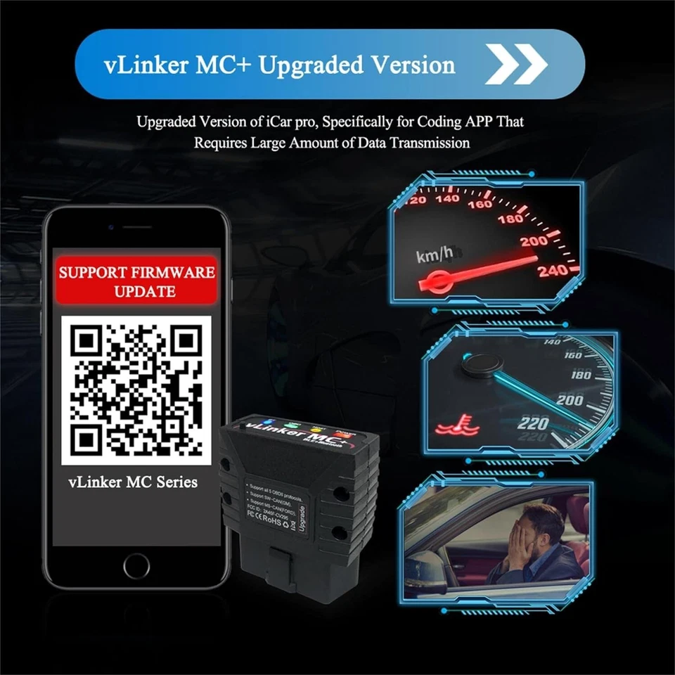 Dispositivo de diagnóstico automático Vgate vLinker MC+ ELM327 BT4.0 OBD2 escáner código de interferencia Foto 3 de 4