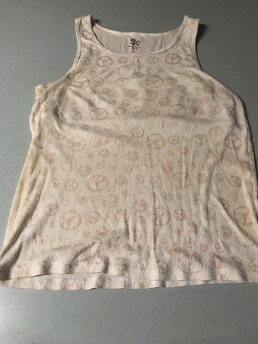 So 20 1/2 Girls White Peace Sign Tank Way Cute for your Little Hippie - Picture 2 of 6