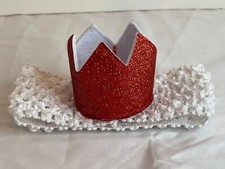 Little Wishes Christmas Crochet Crown Headband 0-3 months NWOT