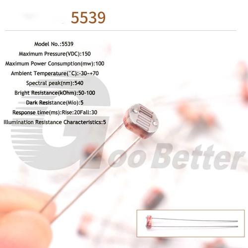 Fotowiderstand LDR LDR5506 5516 5528 5537 5539 5549 5mm Resistor Photowiderstand - Bild 19 von 20