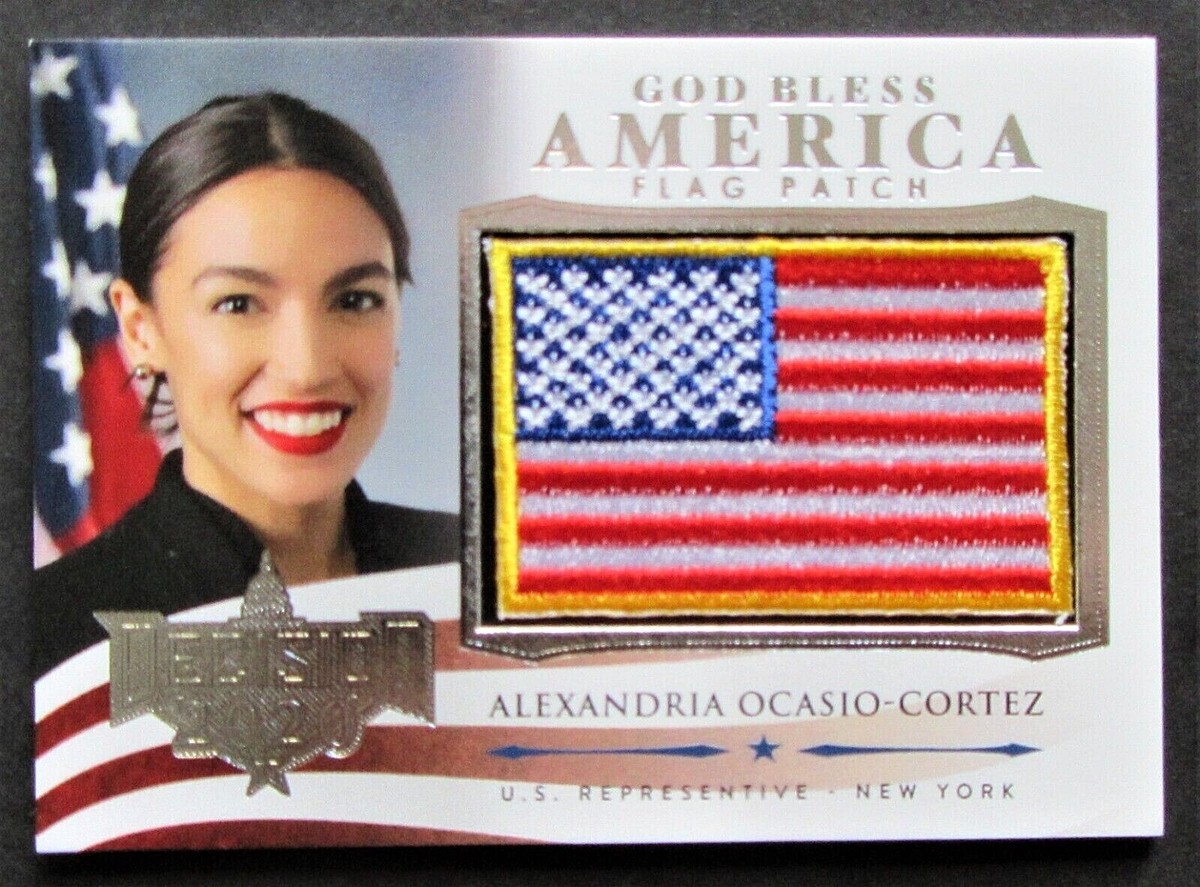 2020 AOC Alexandria Ocasio Cortez card - U.S. American Flag