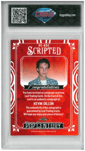 2024 Leaf Metal Pop Century Kevin Dillon Scripted Pink Auto /7💎DSG 10 Gem Mint - Bild 2 von 2