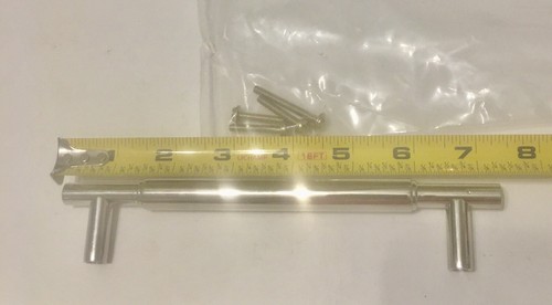 Signature Hardware 6" Cabinet Handle High Quality Brass Polished Nickel Finish - Picture 4 of 8