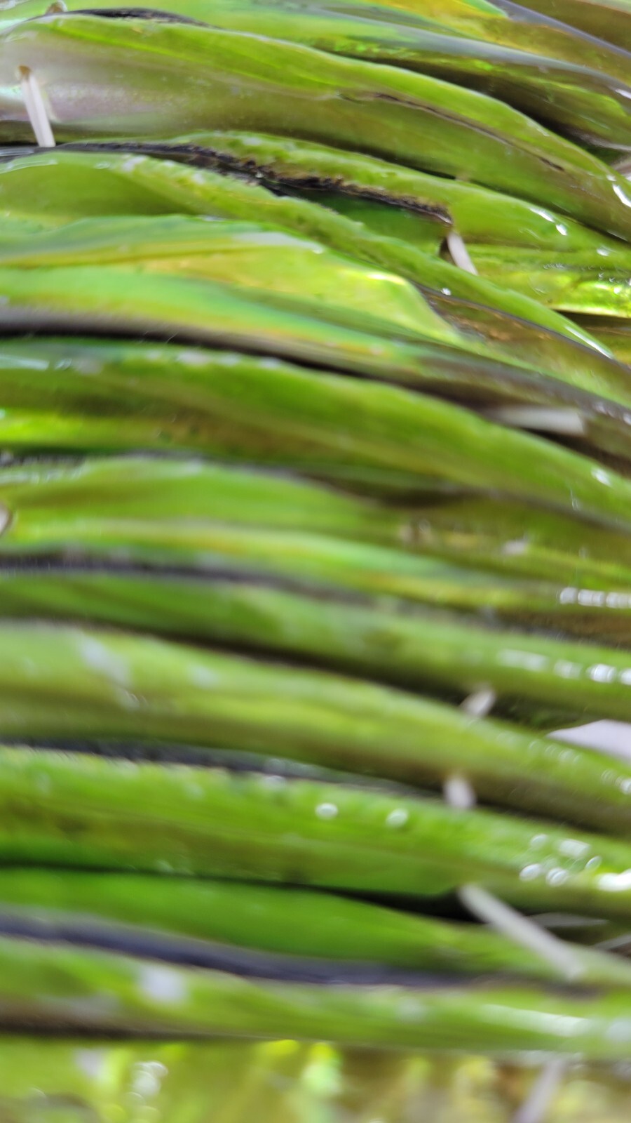 Green Glass Long Rectangular Stick Bead Stretch B… - image 4