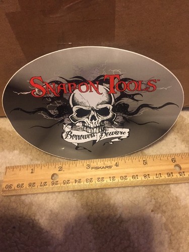 Genuine Snap On Tools Logo Decal BORROWERS BEWARE - Oval 6" x 4" NEW