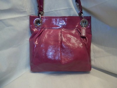 purple patent leather coach purse