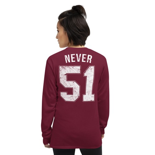 Canada Elbows Up Never 51 Long Sleeve T-Shirt, Canadian Pride Tee, Back Print - Picture 3 of 14
